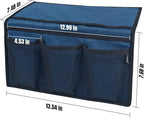Gloppie Bedside Storage - Table Nightstand & Loft-Bed Caddy with Pockets - Dorm Organizer, Blue