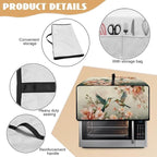 Air Fryer Toaster Oven Dust Cover Washable Fabric Countertop Microwave Smart Oven Cover for Kitchen Countertop Decor, L, 18.5 x 22.5 x 13 inches, Hummingbird Floral Pattern