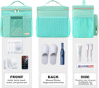 Portable Shower Caddy College Dorm Essentials(Full Size Bottle Compatible), Toiletry Bag for Women Men, Hanging Makeup Organizer Bag for Travel,Gym & Camping, Mint Green