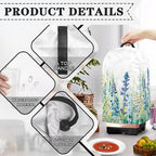 Blue Lavender Floral Kitchen Blender Cover Food Processor Dust Cover with Drawstring and Top Handle, Dust Protection Easy to Clean Small Appliance Coffee Maker Cover Juicer Cover