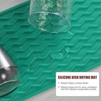 Silicone Dish Drying Mat for Multiple Usage, Easy clean, Eco-friendly, Heat-resistant Dish Drainer Mat for Kitchen Counter,Sink,Refrigerator or Drawer liner (12" x 6", Green)