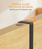 Broom Holder Over The Door - 304 Stainless Steel Mop and Broom Holder Wall Mounted or Hanging Over The Door with Hooks - Broom Hanger, Broom Storage Tool Organizer for Garage Closet Laundry