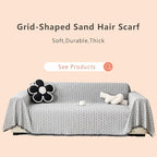 Grey Couch Cover Blanket Cute Geometrical Jacquard Washable Sofa Cover for Extra Large Furniture for 3 Cushion Sofa L Shaped Sectional Couch Blanket 71"x 118"