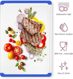 Large Cutting Boards for Kitchen - Dishwasher Safe Non-Slip Cutting Boards with Juice Grooves, Easy Grip Handles - Large and Thick Chopping Board Blue