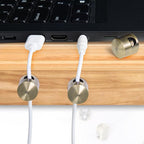 SmallCat 3 Sets Charger Holders for Cords, Antique Copper Color Adjustable Cable Anchor Holders, Adhesive Metal Cord Clips, Cable Management Wire Organizers for Desk, Office, Nightstand