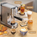 Gevi 20 Bar Espresso Machine for home,Compatible with Nespresso Pods&Ground