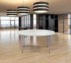 PRO&Family Commercial Round Folding Table, White Top, Powder-Coated Steel Frame, High-Impact Polyethylene Construction, Perfect for Wedding, Party, Shool, Church. (2, 60")
