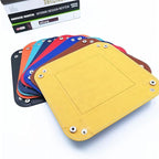 Valet Tray Desktop Storage Organizer – Vegan Leather Catchall Tray Bedside Vanity Tray Nightstand Caddy Holder for Remote Controller, Watch, Keys, Phone, Wallet, Coin, Jewelry, Yellow