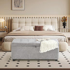 Storage Ottoman Bench with Lift Top, End of Bed Bench for Bedroom, Living Room & Entryway Storage Seat Shoe Bench with Storage (Gray)