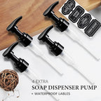 Amolliar Plastic Mason Jar Soap Dispenser with Pump Lid,16OZ Refillable BPA-Free Hand Soap Dispenser Set with Cute Lables - Farmhouse Decor for Kitchen/Bathroom,Liquid Soap,Dish Soap, Lotion (4 Pack)