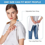 Jubatus 2 Pack 3 Pockets 100% Cotton Adjustable Bib Apron Chef Kitchen Cooking Aprons for Women Men, White