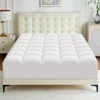 Full XL Mattress Topper - Extra Thick Mattress Pad Cover - Pillow Top with Soft Breathable Spiral Fiber Filling, 8-21 Inch Deep Pocket, Cooling, White