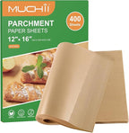 MUCHII 400 Pcs Parchment Paper Sheets for Baking, Precut Non-Stick