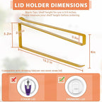 2 Pack Tumbler Lid Organizer, Horizontal Tumbler Lid Storage Hook to Hold Up 20 Lids, Space Saving Cup Lid Holders Under Cabinet Tumbler Lid Hook for Kitchen Organizer, Paper Towel Rack Hanger (Gold)