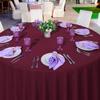 16 Pack Maroon Plastic Tablecloth for Round Tables, Premium Decorative Burgundy Disposable Table Cloths for Parties, Maroon Round Party Table Cover for Birthday Anniversary Graduation, 84 Inch