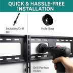 in-Wall Cable Management kit, Cord Hiding for Wall, Hide TV Wires When Mounting A TV, Includes Power & Low Voltage Cable Management, Includes Hole Saw Drill Attachment for Easy Install