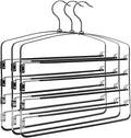 Multi-Layer Metal Pants Hangers, 3 Pack, 5 Swing Arms, Non-Slip