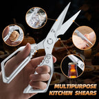 Kitchen Scissors Set - Heavy Duty Japanese Style, Dishwasher Safe, All Purpose Meat Cutting Shears, Sharp Food Scissors for Chicken Bones, Turkey, Fish & Vegetables