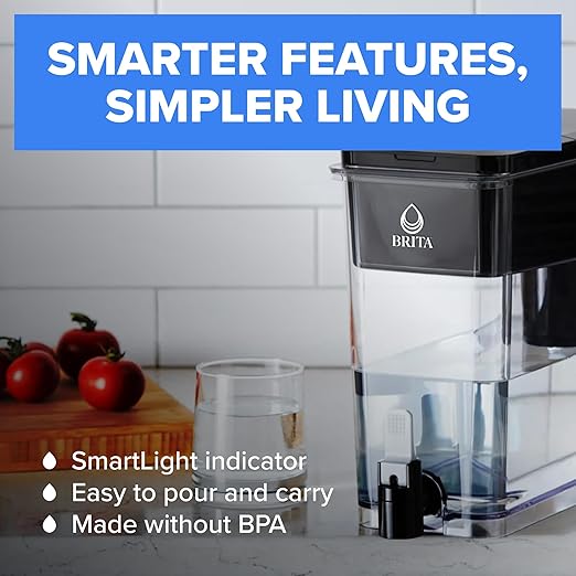 Brita UltraMax Large Water Dispenser with Standard Filter, BPA-Free, Reduces Copper, Cadmium and Mercury Impurities, Lasts 2 Months or 40 Gallons, 27-Cup
