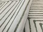 GLN Rugs Contemporary Collection - Machine Washable Area Rug, Contemporary Washable, Non Slip, Low Pile Chenille Rug, Living Room, Bedroom, Kitchen Rug (3' x 5' Green Beige)