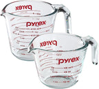 Pyrex Prepware 2-Piece Glass Measuring Set, 1 and 2-Cup, 2 Pack, Clear