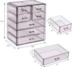 Sorbus Acrylic Makeup Organizer Set, 7-Drawer Vanity & Countertop Cosmetic Storage with Small & Wide Drawers, Purple Makeup Storage for Brushes, Lipsticks, Jewelry – Holiday Gift for Women & Teens