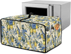Lemon Floral Robin Bird Print Microwave Oven Dust Cover Heavy Duty Microwave Oven Grill Cover Dustproof Kitchen Machine Covers Case Protections for Toaster Oven, M