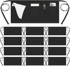 Syntus Server Apron for Men Women, Waitress Waist Apron, Black 1/3/12 Packs