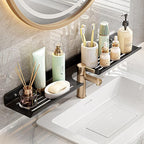 ROYALITA 17 Inch Acrylic Bathroom Shelf Organizer Over The Faucet, Over The Sink Shelves Bathroom Rack Over Faucet Countertop Organizer Kitchen Above Sinks Drain Shelf