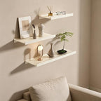 Widen Floating Shelves for Wall, Wall Mounted Shelves with Lip for Storage, Metal Display Shelves, Kitchen/Living Room/Bedroom/Bathroom Shelf, White 20 inch 2 Pack