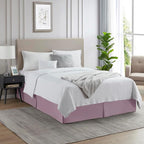 Nestl Dusty Purple Bed Skirt Cal King Size - Cal King Bed Skirt 14 Inch Drop - Brushed Microfiber Bed Skirts - Hotel Quality Pleated Bed Skirt - Shrinkage & Fade Resistant