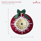 Hallmark - Decorative Throw Pillow for Couch or Bed, Holiday Home Décor, 12" x 13", (Ornament, Red)