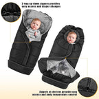 Yoofoss Winter Stroller Cover - Universal Toddler Footmuff, Water Resistant Coral Baby Stroller Bunting Sleeping Bag