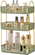 shuang qing 3 Tier Bathroom Counter Organizer Countertop Storage, Cosmetics Skincare Shelf Organizer, Makeup Organizer Perfume for Dresser Vanity Tray, Spice Rack Organizer for Kitchen - Green