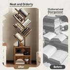 RALGEND Tree Bookshelf, 6 Tier Bookcase
