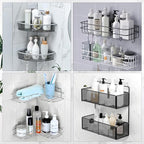 EAGMAK 2 Pack Transparent Shower Caddy Adhesive for Replacement, No Drilling , Soap Holder, Bathroom Storage Shelves and Kitchen Racks