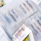 novelinks Transparent 4" x 6" Photo Organizers and Photo Storage Box with Handle, 16 Inner Photo Cases, Portable Picture Organizers & Photo Storage Containers (Clear-Silver Handle)