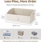 StorageWorks Trapezoid Storage Bins, Linen Closet Organizer, Closet Organizer Bins, Shelf Baskets, Clothing, Towels, Large, Beige(Cotton-linen), 3-Pack