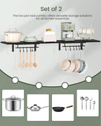 CHOEZON Wall-Mounted Pot Racks, Floating Shelves, Wall Shelves, Vintage Pot
