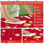 Picnic Table Cover with Bench Covers Set of 3, Elastic Fitted Tablecloth for 6 Foot Tables, Washable Polyester Tablecloths for Camping, Indoor & Outdoor