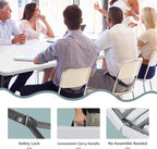 ZENY 6ft Folding Table, Portable Picnic Table, Plastic Table for Indoor Outdoor Picnic, Party, Camping, Heavy Duty Fold-up Table with Handle, White