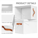 Homsorout Storage Bins with Lids - Fabric Storage Baskets for Shelves, 8 Pack Foldable Decorative Boxes with Handles, Stackable Organizer Bins for Home, Nursery, Dorm, White