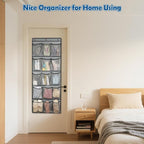 Over The Door Cruise Ship Organizer - Cruise Ship Magnetic Door Organizer with 15 Size-Graded Pockets, Hanging Magnetic Cruise Storage Shoe Rack for Cabin, 2026 Cruise Essential, 9 Hooks(Grey)
