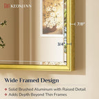 Keonjinn 42" x 36" Gold Mirrors for Bathroom Sink, Brushed Gold Bathroom Vanity Mirror, Beveled Tempered Glass, Aluminum Alloy Frame, Rustproof, Large Rectangle Wall Mirror for Decor, Modern Farmhouse