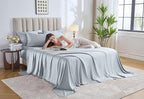 Pure Bamboo Twin XL Sheets, Genuine 100% Organic Viscose Derived from Bamboo Bed Sheet Set, Luxuriously Soft & Cooling, Double Stitching, 2 Year Quality Promise (Twin XL, Glacier)