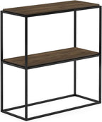 Furinno Moretti Modern Wide Stackable Metal Shelf, Columbia Walnut