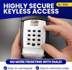 KeyGuard SL-590 Punch Button Key Storage Wall Mount Lock Box, Black Finish
