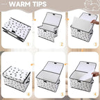 Stackable Storage Bins with Lids,Closet Organizers Fabric Box for Home and Office,Blanket Clothes Organizers,Under Bed Storage Containers 3 Pack
