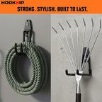 Pack 13 Garage Hooks Heavy Duty | Multi-Sized Wall-Mounted Tool Hangers with Anti-Rust PVC Coating | Heavy Duty Wall Hooks for Bikes, Ladders, Garden Tools, and More with Garage Wall Organizer