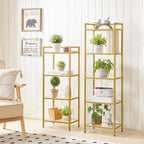 HOOBRO 5-Tier Gold Shelf, Narrow Book Shelf, Display Cabinet